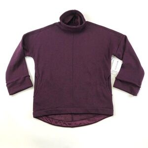 Athleta NWT cozy pullover Cozy Karma funnel neck Oversize burgundy sweatshirt XS